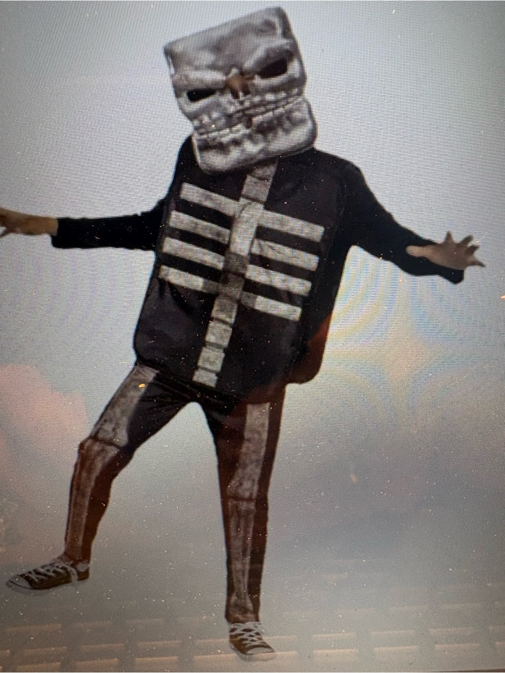 NIB Minecraft Boys' Black Pop-out Skeleton Halloween Costume (Size M 8)